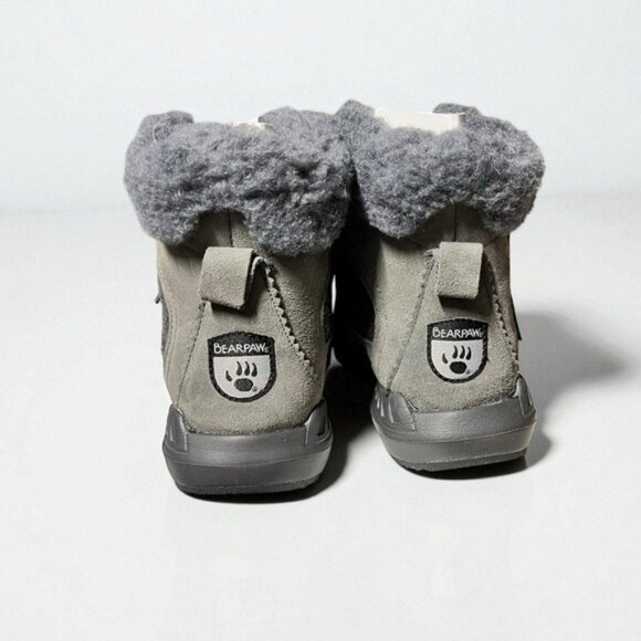 🌻NEW w/Box Bearpaw Cheryl Women’s Black/Gray Suede Mid-Calf Winter Boots Size 7 - Picture 2 of 11